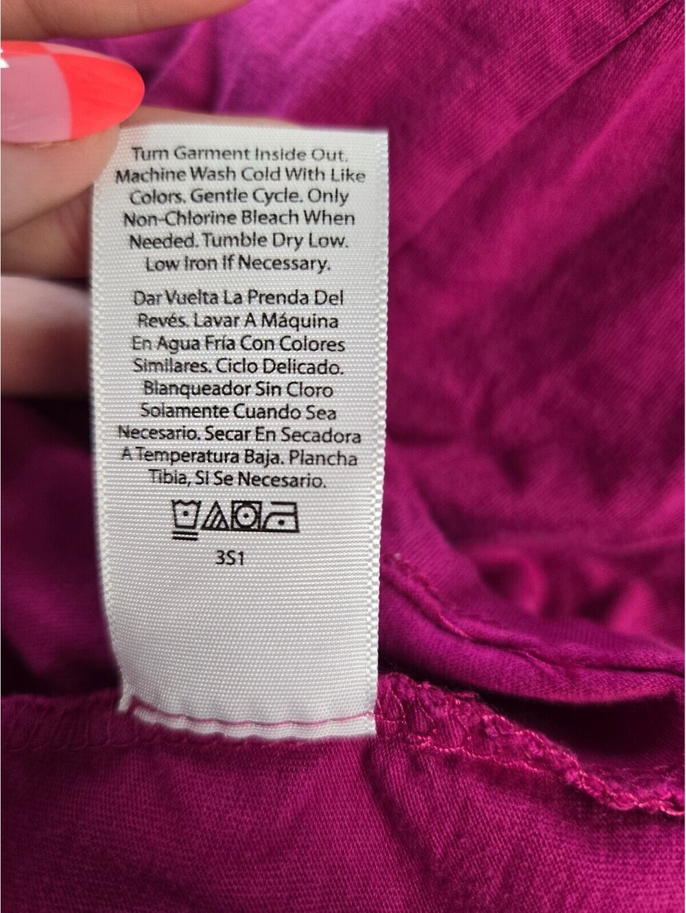 Magenta Short Sleeve Tiered Dress with Side pockets - Picture 9 of 9